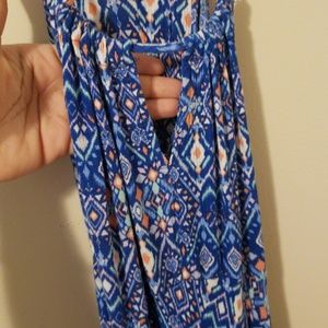 Blue tribal print dress